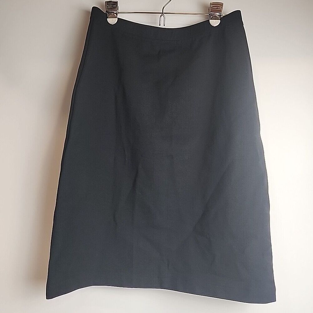 Eileen Fisher Black Skirt Tencel Stretch Size Small Made in USA Pull On 90s Vtg